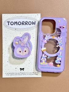 Korean Japanese Style Purple Girl Heart Star Dailu Compatible iPhone 16 pro Max Apple 13 Phone Case 15 pro New Model 13 pro Shake Magnetic Absorption Stand 14 pro Anti-Fall 16 Protection Case 14