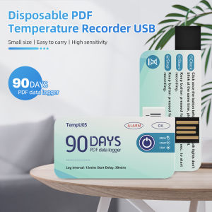 TempU05 Temperature Data Logger 10000 Points Capacity 60/90 Days PDF Report Temperature Recorder For Cold Chain Shipping 1/5pcs