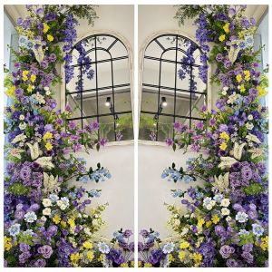 Đồ Trang Trí Hoa Cưới Bằng Vải Nhung Màu Xanh Tím Monet Garden Style Trang Trí Cửa Hàng Quần Áo Cửa Sổ Trưng Bày Hoa Tươi