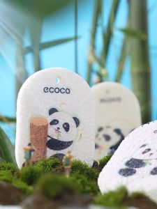 Spons Busa Scrub Pembersih Pencuci Cuci Piring Mandi Serbaguna Ecoco Dishwashing Cotton Donut Panda