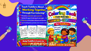 Coloring Book that Teaches Teamwork and Cooperation for Kids Values Manners and Good Habits