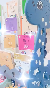 Cartoon Kids Book Shelf 3 Layers Story Baby Giraffe Childrens Study Room Furniture Storage Rack Storage Cabinet