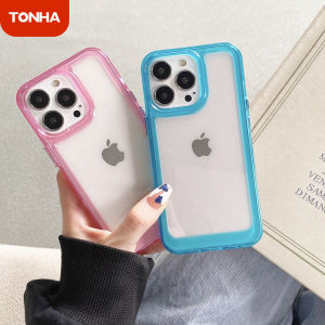 【 Hard Case 】 TONHA HD Hard Clear Shockproof Phone Case For iPhone 13 12 11 Pro Max Mini XS XR X 8 7 Plus + SE 2022 Thick Silicone Phone Casing Transparent Phone Cover Shell Top Seller