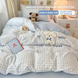 NAIYOUCHENG | Cartoon A-Class Baby Safety Bed Four-Piece Set