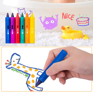 6-Color Set of Washable Bath Crayons Easy-to-Clean Crayons Retractable Bath Crayons Water-Based Crayons