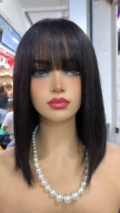 วิกผมแท้ วิกผมแท้100% วิกผู้หญิง ผมแท้บ๊อบยาว35เซ็น CALAWIGS-2020 วิกผมแท้ ทอมือจุดกลางMONO รหัส 698