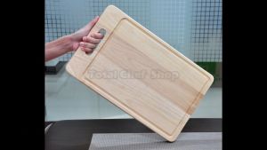 เขียงไม้ เขียงไม้ยางพารา เซาะร่องน้ํา เนื้อไม้ยางพาราอบไล่ความชื้น มีหูหิ้ว ขนาดเขียง 16 x 10 นิ้ว หนา 2 มิลลิเมตร