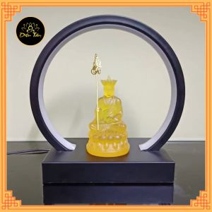 Tượng phật địa tạng vương bồ tát đài sen lưu ly có kệ đèn led tượng mật tông trang trí để ô tô đồ thờ cúng phong thủy shop Diệu Tâm- Địa Tạng sen 10cm + Led kim loại - Lazada