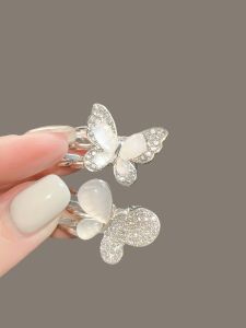 Mini Fairy Tale Butterfly Hair Clip Cats Eye Stone Hair Accessory for Fringes And Side Ponytail Ultra Chic Hair Ornament