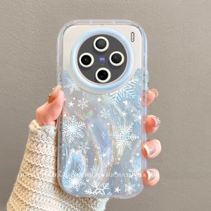Vivox200 pro Phone Case Autumn Winter New Style Anti-fall Womens X100 pro High-End Full Cover Soft Silicon Snowflake Creative Vovo Protective Case