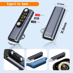 Bone Conduction Headphone Charging Adapter|Aluminium Alloy Type-C to 7.62 2/4 Pin Converter with Indicator LightStable and Safe