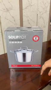 PANCI SOP POT stainless TEBAL PICASSO / Panci stenlis SUS 304 TUTUP KACA / Panci Kuping /Panci soup