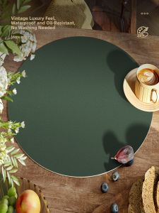JIELEFAN | Waterproof Oilproof Easy Clean American Round Placemats 4 Pack