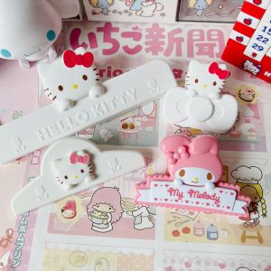 Sanrio | Genuine Sanrio Hello Kitty Storage Clips Cute Kt Cat Sealer Clamp Magnetic Fridge Sticker Ticket Holder Hand Acount Folder Gifts