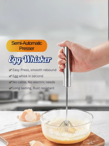 Stainless Steel Stirrer Whisk Mixer Egg beater Foamer hand Rotate Semi Automatic Kitchen Utensil Ready Stock
