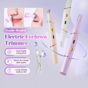 Electric Eyebrow Trimmer Rechargeable With Dual Heads Multi-function 2-in-1 Hair Remover for Nose Hair Eyebrow Underarm 双头电动修眉刀