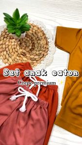 SET ANAK EATON CREPE PREMIUM / SETELAN ANAK BALITA PEREMPUAN / LAKI - LAKI USIA 1-5 THN