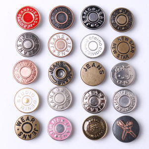 Decorative Button Metal Rivet Shake Head Buckle Womens Jeans Buttons Easy to Sew Versatile round Buttons No Installation Needed