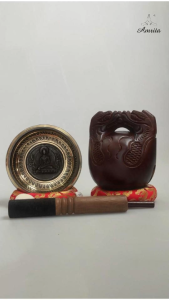 [Amrita]Combo chuông mõ Nepal thủ công cao cấp Họa Thiết Phật Thích Ca Mâu Ni Gautama Buddha-CXNP22 -Chuông mõ tụng kinh