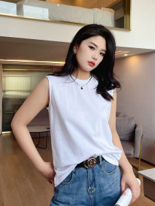 Loose Fit Mid-Length Pure Cotton Vest Womens Camisole Inner Wear Tummy Cover Layering Sweatshirt Base Layer Spring Season
