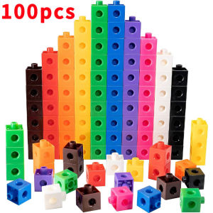100pcs Linking Math Cube SetNumber blocks Color & Number Building Blocks