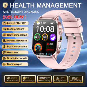 New Men Emotion Diagnosis Smart Watch ECG+HRV Blood Lipids BP Blood Oxygen Heart Rate Temp Man Health Smartwatch BT Call Global