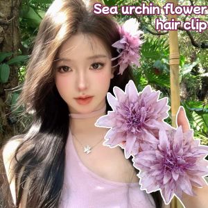 Fresh Sweet Purple Beach Vacation Silk Flower Photograph Hair Clip- Multiple Colors Available Girls Daily Dates Butterfly Orchid Hairpin