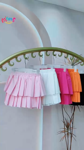2-12 Years Old Pleated Skirt Short for Kids Girls Korean Style Double Layer Cake Palda Skort for Girls