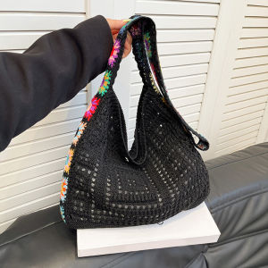 Túi Tote Đan Len Dễ Thương Dành Cho Nữ Túi Đeo Vai Bằng Vải Cotton Dệt Thời Trang Thích Hợp Cho Các Chuyến Đi Biển Và Mua Sắm Ở Bãi Biển Thiết Kế Đan Len Đáng Yêu Bền Bỉ.