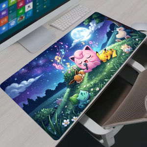Bandai | Mouse Pad Large XL Gamer Kawaii Jigglypuff Keyboard Mouse Desk Mat Rubber Carpet Office PC Gaming Accessories P-Pokemon Mousepad