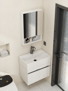 NIUNAISI | Stainless Steel Ceramic Integrated Sink Bathroom Vanity