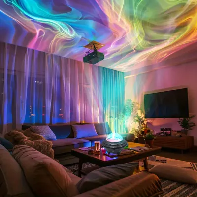 Starlight Projector Night Light Aurora Colorful Light Home Bedroom Decoration Starlight Christmas Light Childrens Gift USB line