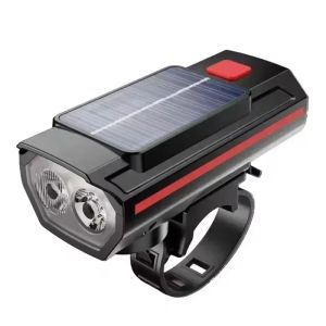 BUCKLOS | Solar Power Bike Light Rotary Zoom Bicycle Headlight USB Rechargeable Cycling Front Lamp Super Bright Bicycle Flashlight