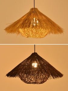 SANGEJIANGREN | Handcrafted Creative Rustic Woven Rattan Pendant Light