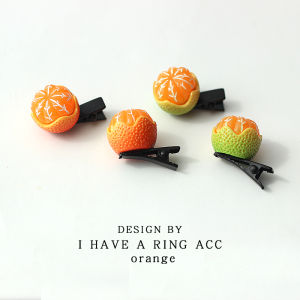 Creative Mini Citrus Hair Clip Adorable Orange Forehead Side Clip Girl Heart Simulation Fruit Hair Card Clip Freshly Made