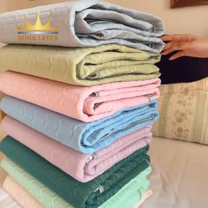 Chiếu Điều Hòa Vải Tencel mát mẻ kháng khuẩn không mùi hôi cao su giảm nhiệt 4 đến 6 độ C