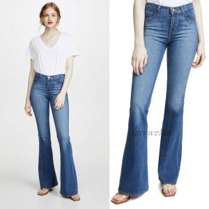 Spring New Arrival J Brand Blue Retro High Waist Casual Easiest for Match Wide Leg Slimming Speaker Denim Pants Female