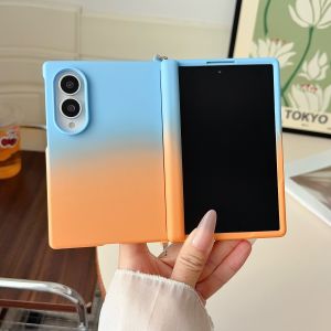 Ốp Điện Thoại Bằng Da Màu Tương Phản Dopamine Cho Samsung Galaxy Z Fold 8 Magsafe Bản Lề Từ Tính Vỏ Bảo Vệ Chống Sốc