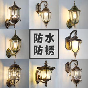 โคมไฟติดผนังสไตล์ยุโรปแนววินเทจสำหรับระเบียงโคมไฟติดผนังสำหรับทางเดินกลางแจ้งโคมไฟสวนกันน้ำสำหรับระเบียงกลางแจ้งโคมไฟสำหรับสวนและวิลล่า