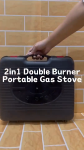 Portable Gas Stove 2in1 Double Burner Portable Butane Gas Stove with Case Best For Camping