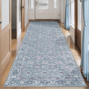 VIKAMA Bohemian Long Rug Washable Non-Slip Entryway Hallway Mat Vintage Bedroom Kitchen Carpet Home Decor