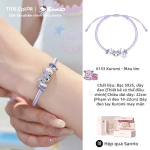 Tide color | Vòng Tay Bạc Nữ Hợp Tác Kuromi