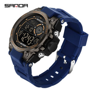 Sanda đồng hồ kỹ thuật số quân sự cho Nam Nữ 8 màu sắc không thấm nước dạ quang kép thời gian đếm ngược báo thức giấc ngủ đồng hồ bấm giờ tuần ngày đồng hồ thể thao