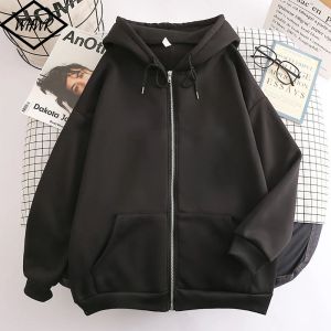 2026 New Mens Warm Fashion Zipper Sweatshirt Spring and Autumn Loose Casual Hoodie Mens Y2k Long Sleeve Solid Color Hoodie