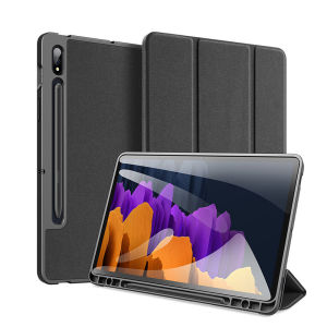 POWERLONG PH For Samsung Galaxy Tab S8 Plus S7 FE S7 Plus 12.4 2021 Leather Tri-fold Stand Tablet Smart Cover Auto Sleep Wake TPU Flip Case With Pen Slot For Samsung Galaxy Tab S9 Plus 2022 / Tab A9 Plus 2023