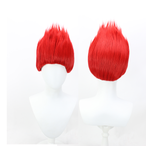 เครื่องผมสีแดงทำมือสำหรับใส่เล่นบทบาทการ์ตูน ทรงผมขึ้นฟ้า ชุดแต่งกายสำหรับเล่นบทบาทการ์ตูน ชุดผ้าฝ้าย ชุดนักเรียน