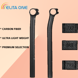 ELITA ONE Carbon Seat post Setback5/20mm 25.4/27.2/30.9/31.6 MTB/Road Bike Seatpost Ultralight 150g Carbon fiber half shell