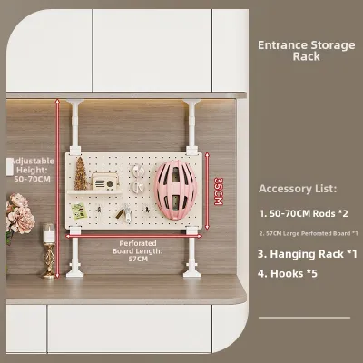 QIANKUOTAI | No-Drilling Storage Pegboard Entryway Organizer