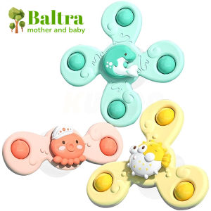 Baby Spinner Toy Bath Finger Toy Sensory Suction Cup Rotating Pastel Animal Travel
