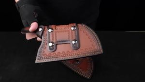 Premium Leather Knife Sheath 8 Inch Kitchen Knife Holster Belt Knife Scabbard Cover Knife Sheath Sleeves Case Edge Guards Bla